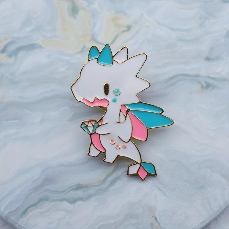 Colorful Dragon Cartoon Brooch for Men Backpack Jewelry Gift