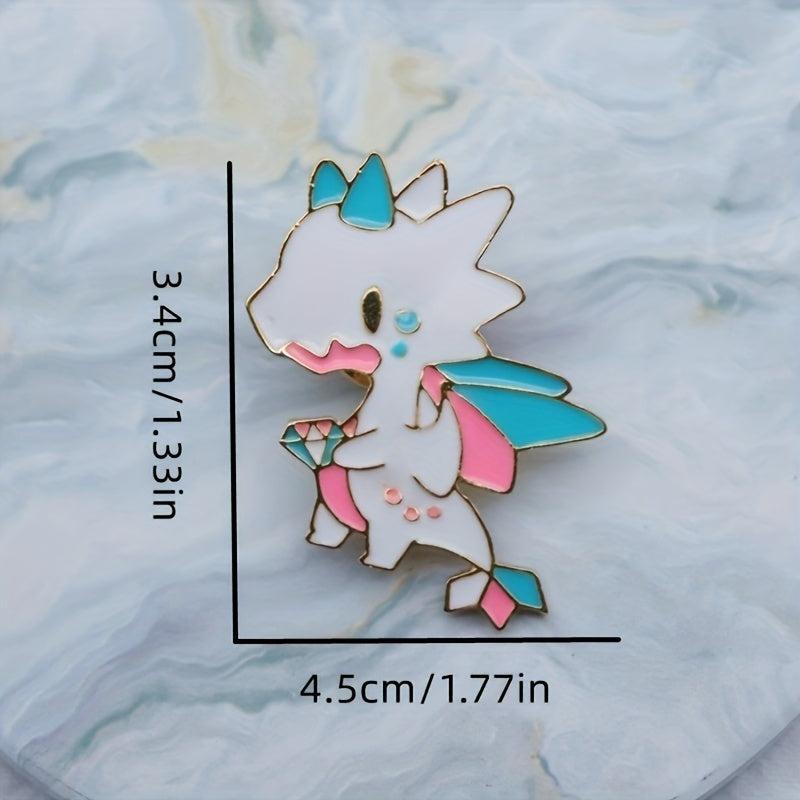 Colorful Dragon Cartoon Brooch for Men Backpack Jewelry Gift