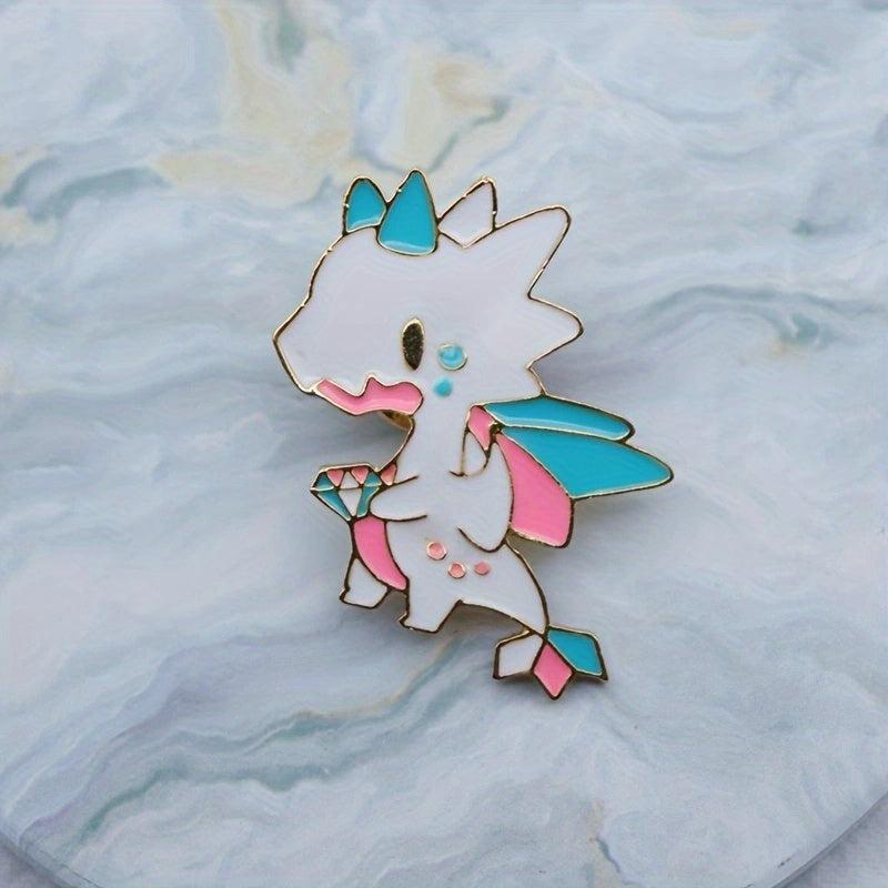 Colorful Dragon Cartoon Brooch for Men Backpack Jewelry Gift