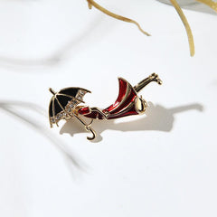 Cartoon Character Umbrella Oil Enamel Brooch Pin Men