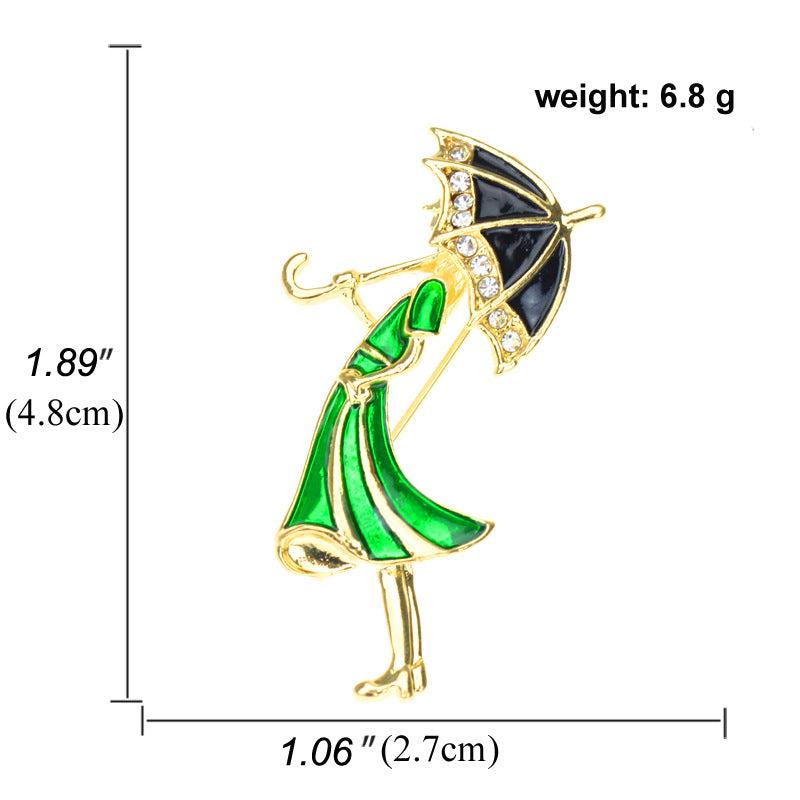 Cartoon Character Umbrella Oil Enamel Brooch Pin Men