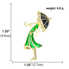 Cartoon Character Umbrella Oil Enamel Brooch Pin Men