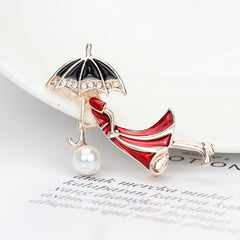 Cartoon Character Umbrella Oil Enamel Brooch Pin Men