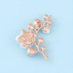 Men's Plum Blossom Pearl Crystal Brooch Charm