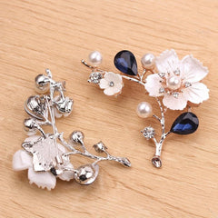 Men's Plum Blossom Pearl Crystal Brooch Charm