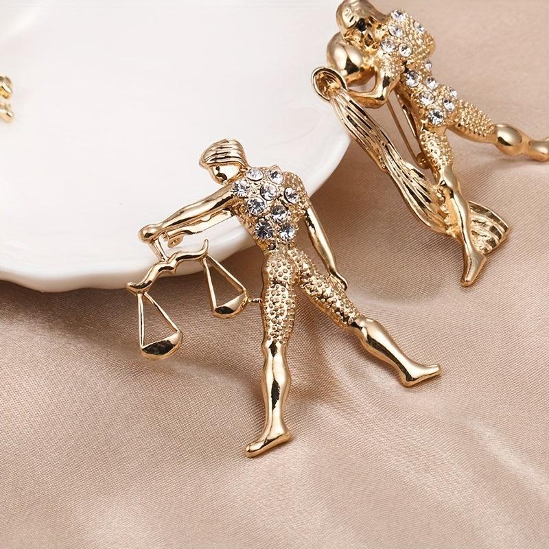 Animal Alloy Rhinestone Corsage Pin Brooch For Men