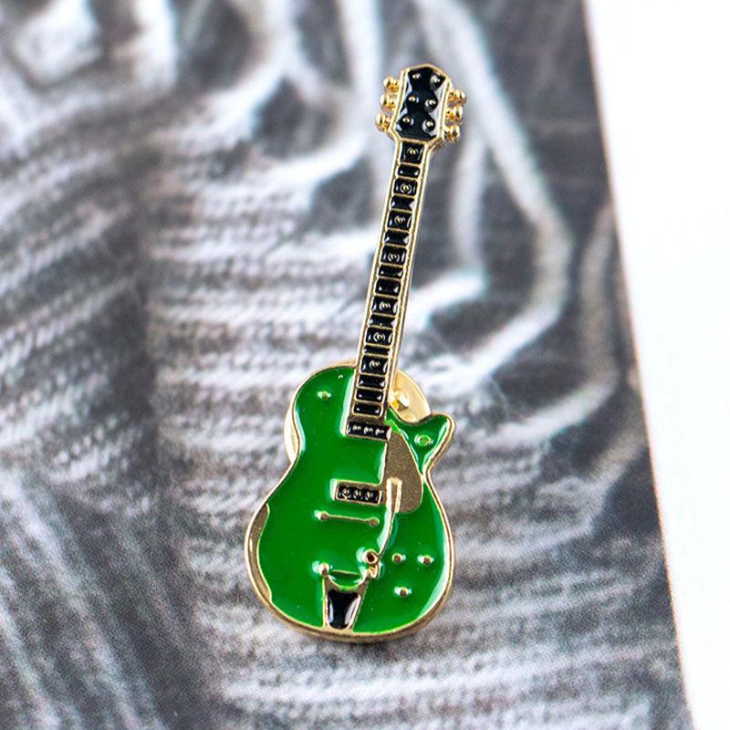 Retro Red Violin Enamel Brooch for Men and Women