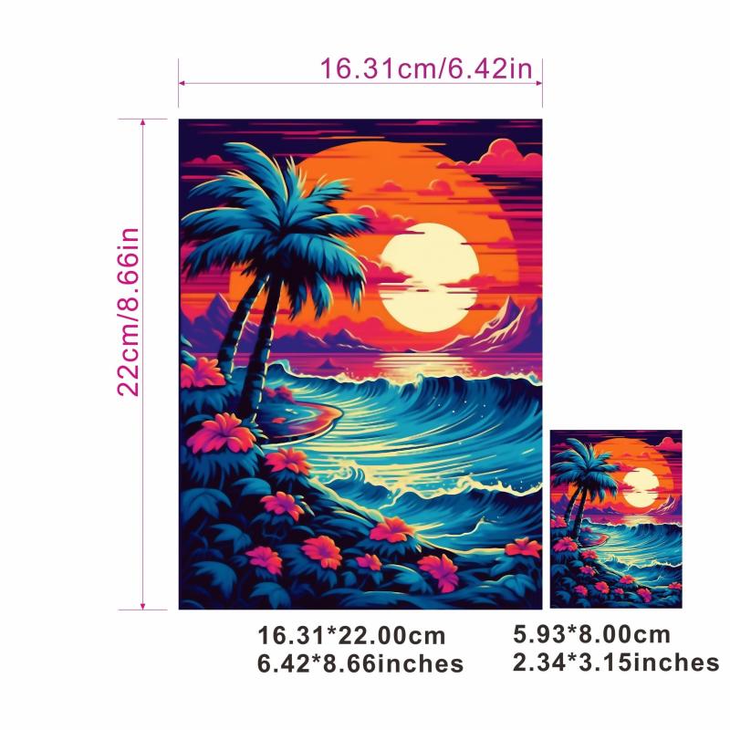 Seaside Sunset Sublimation Film for Men Clothes Bags Pillow