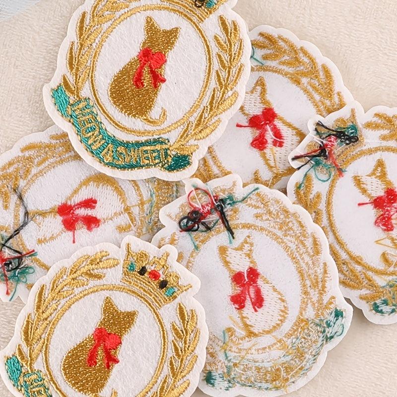 6pcs Cat Shaped DIY Iron on Patch Clothes Bag Shoe Decoration