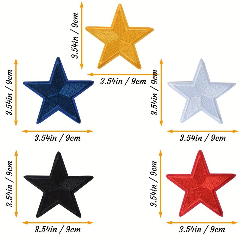 25pcs Star Iron On Patches Sew On Embroidered Applique Repair Patch DIY Crafts
