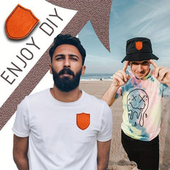 10 PCS Adhesive Blank Leatherette Hat Patches For Men