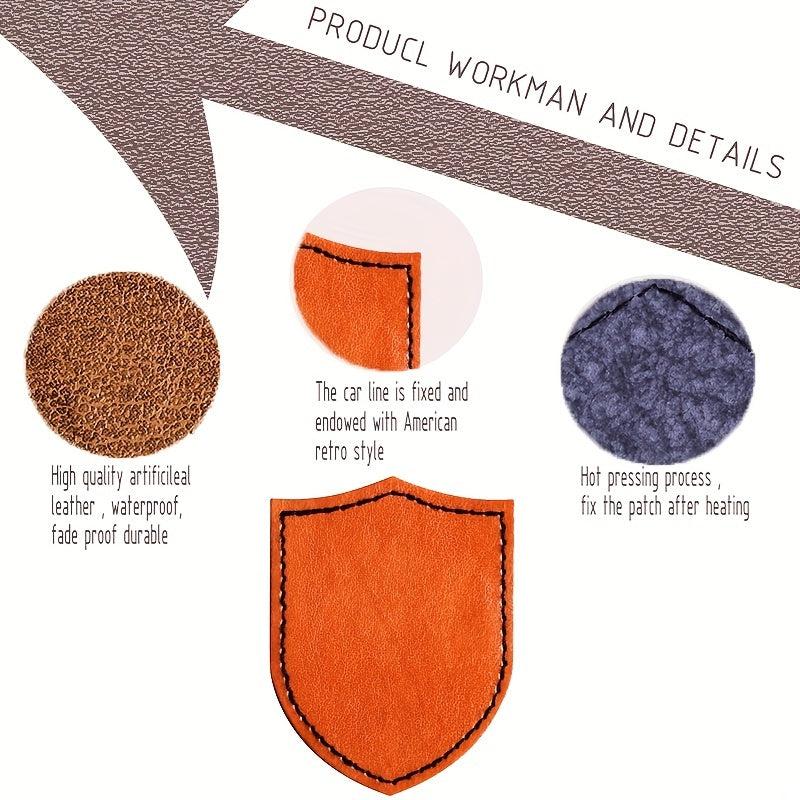 10 PCS Adhesive Blank Leatherette Hat Patches For Men