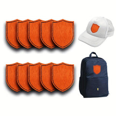 10 PCS Adhesive Blank Leatherette Hat Patches For Men
