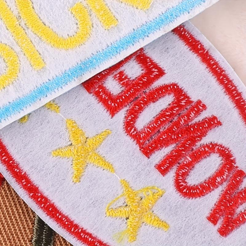 5pcs Embroidered Letter Square Mixed Patches Iron on Cloth Stickers For Girls