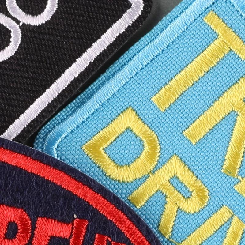 5pcs Embroidered Letter Square Mixed Patches Iron on Cloth Stickers For Girls