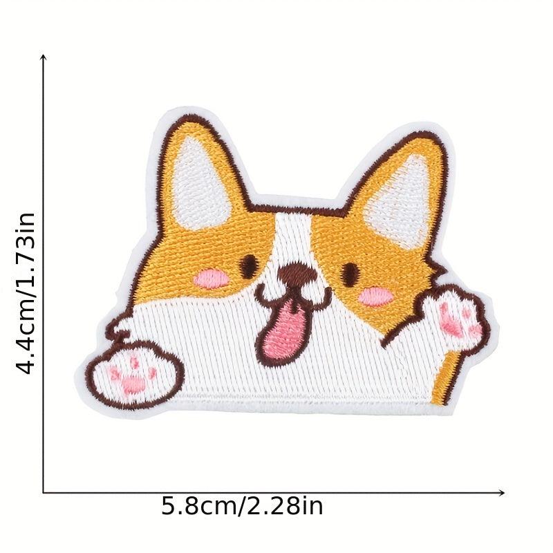 11pcs Corgi Iron On Patches Sew On Embroidered Applique Repair Patch DIY Crafts