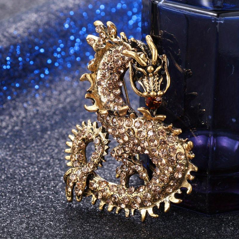 Gothic Ice Dragon Brooch Hip Hop Rapper Jewelry Accessory