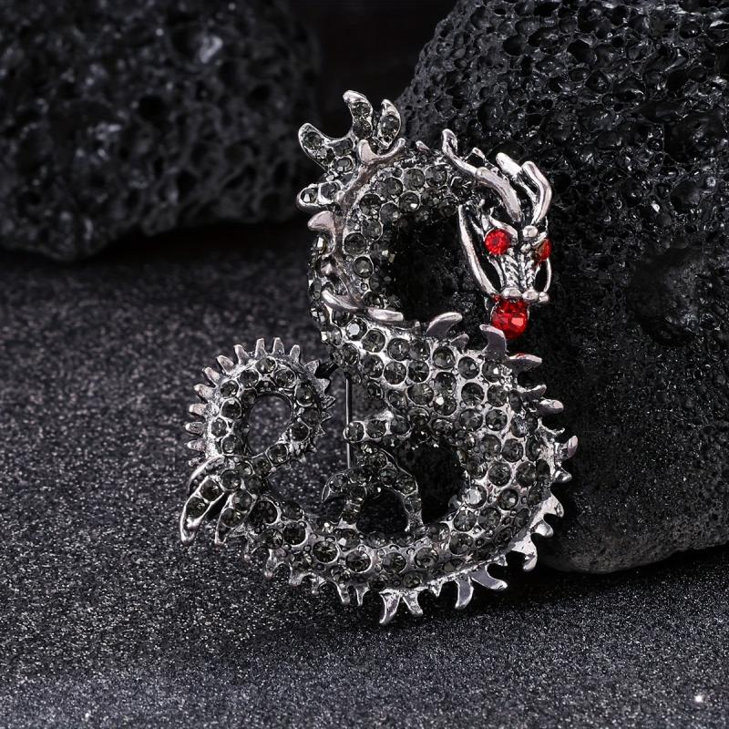Gothic Ice Dragon Brooch Hip Hop Rapper Jewelry Accessory