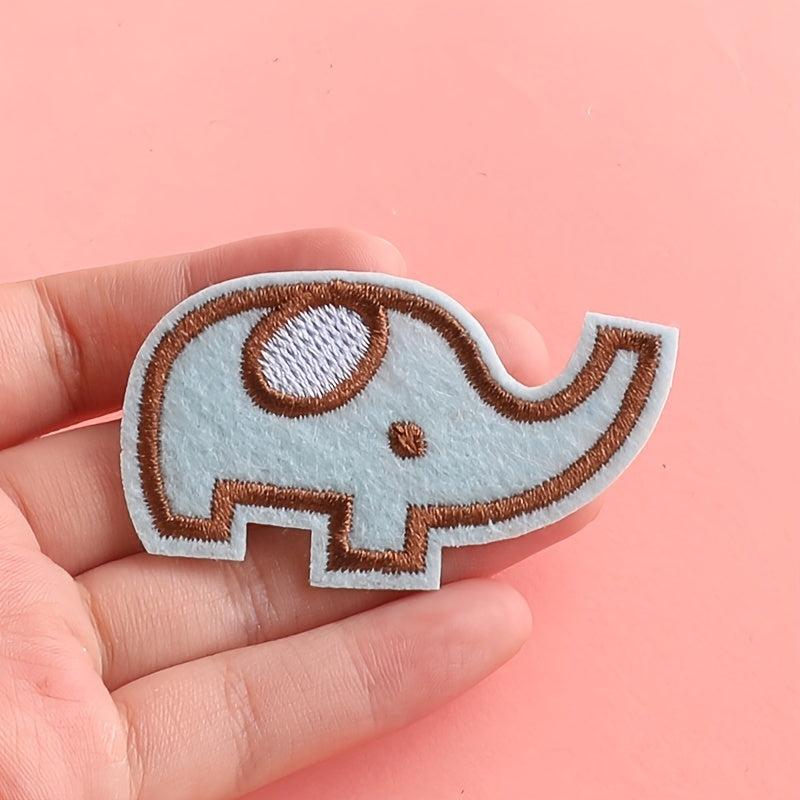 6pcs Girls Cartoon Elephant Bee Embroidered Emblem Badge DIY Decorative Accessor