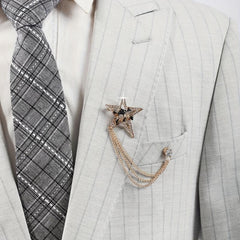 Skull Star Rhinestone Tassel Brooch Pin for Wedding Banquet