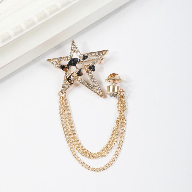 Skull Star Rhinestone Tassel Brooch Pin for Wedding Banquet
