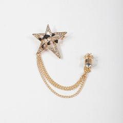 Skull Star Rhinestone Tassel Brooch Pin for Wedding Banquet