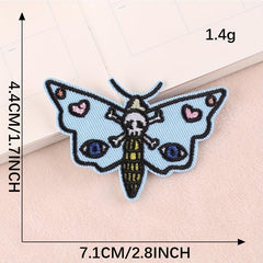 6pcs Skull Ghost Head Butterfly Cloth Label Clothing Patch Embroidery Patches