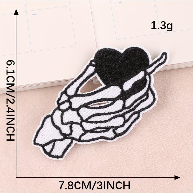 6pcs Skull Ghost Head Butterfly Cloth Label Clothing Patch Embroidery Patches