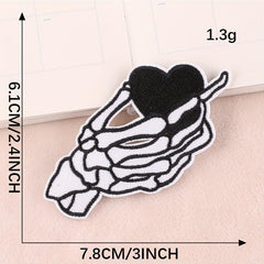 6pcs Skull Ghost Head Butterfly Cloth Label Clothing Patch Embroidery Patches