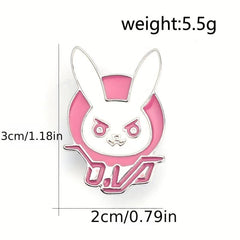 Men's Pink Bunny Brooch, Cartoon Character Backpack Accessory