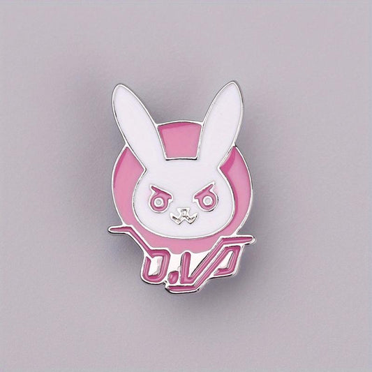 Men's Pink Bunny Brooch, Cartoon Character Backpack Accessory