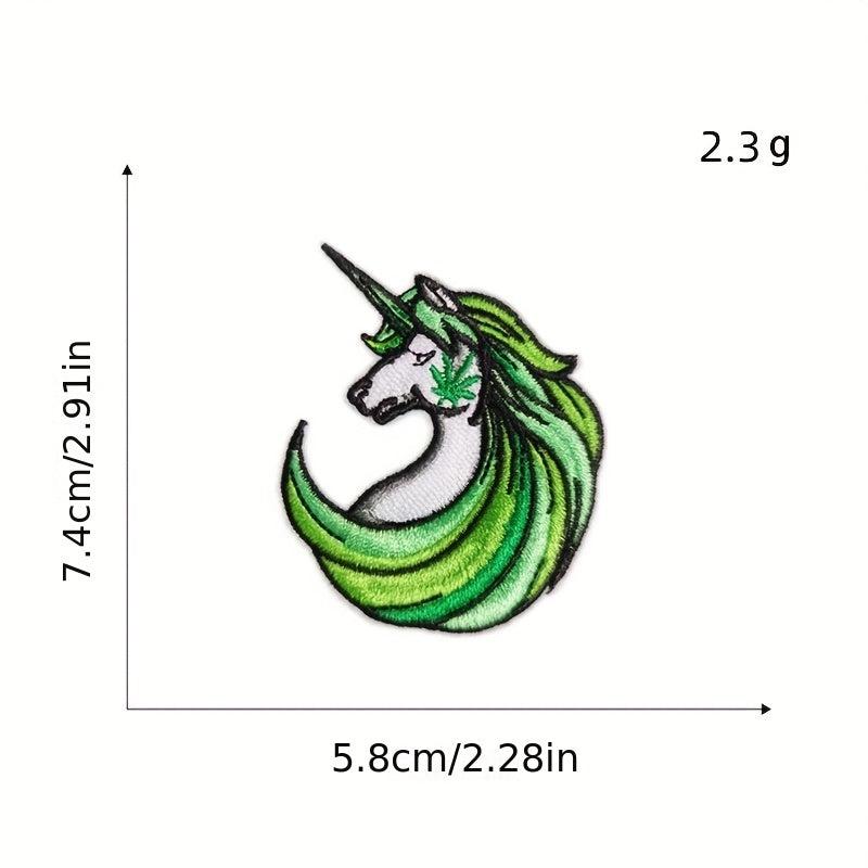 8pcs Green Leaves Iron On Patches Sew On Embroidered Applique