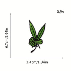 8pcs Green Leaves Iron On Patches Sew On Embroidered Applique