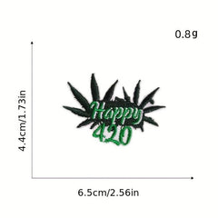 8pcs Green Leaves Iron On Patches Sew On Embroidered Applique