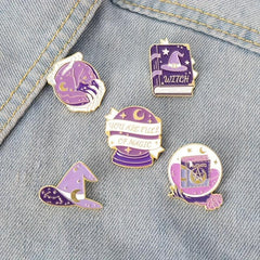5 Purple Magic Badges Backpack Metal Badges Anti lighting Brooch Accessories