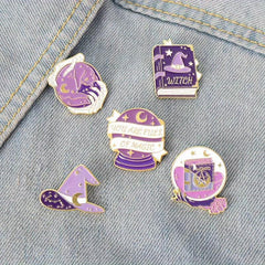 5 Purple Magic Badges Backpack Metal Badges Anti lighting Brooch Accessories