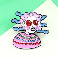 Cartoon Blindfolded Boy Halloween Brooch
