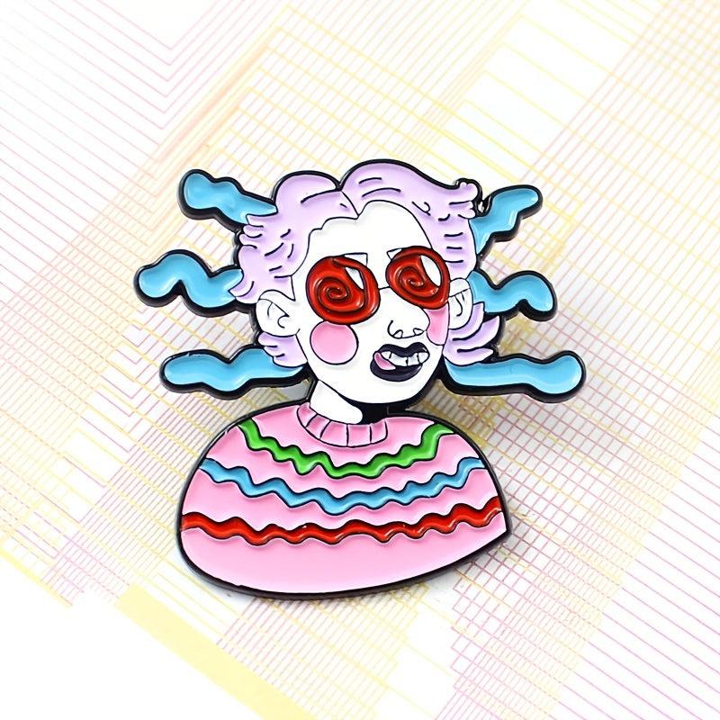 Cartoon Blindfolded Boy Halloween Brooch