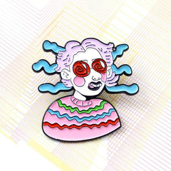 Cartoon Blindfolded Boy Halloween Brooch