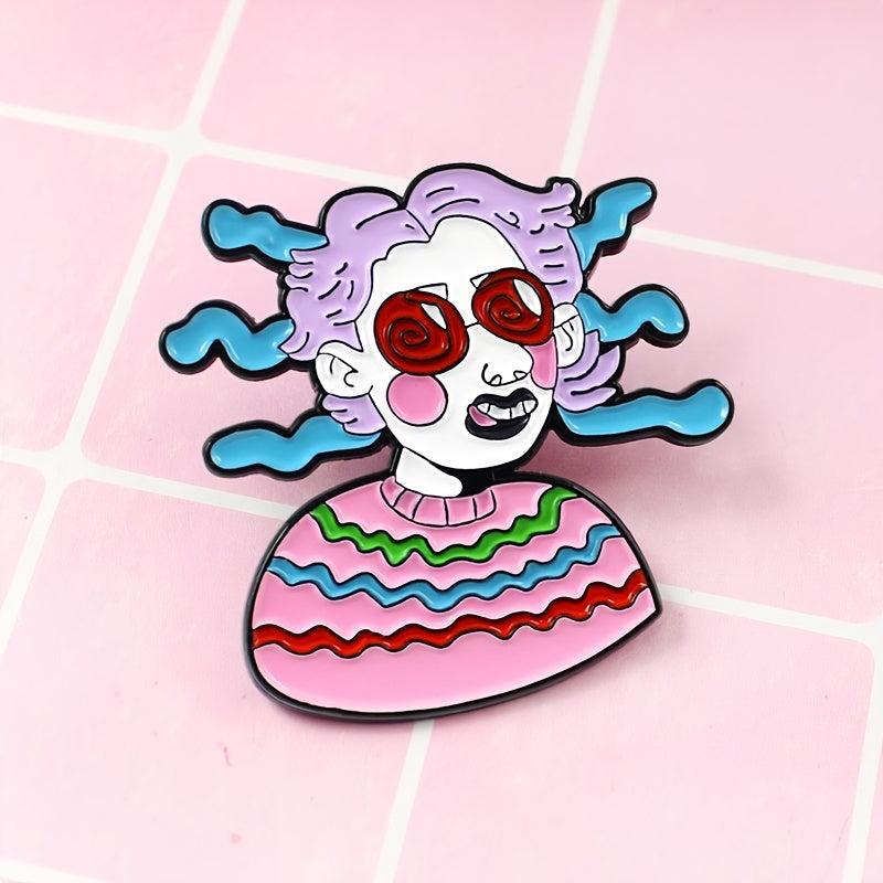 Cartoon Blindfolded Boy Halloween Brooch