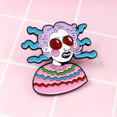 Cartoon Blindfolded Boy Halloween Brooch