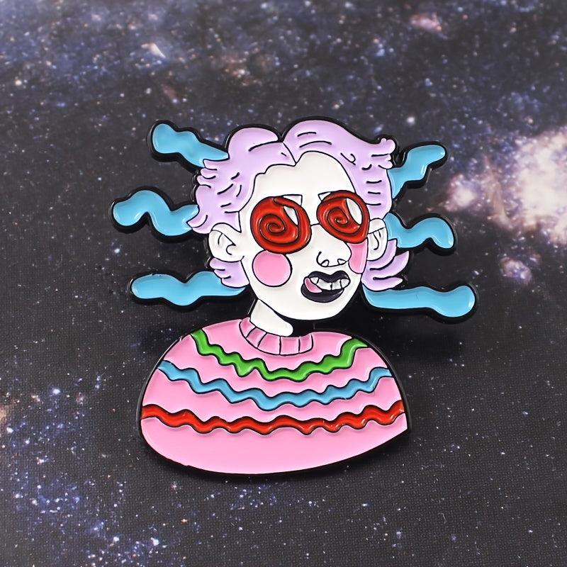Cartoon Blindfolded Boy Halloween Brooch