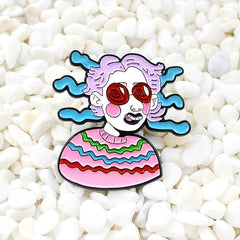 Cartoon Blindfolded Boy Halloween Brooch