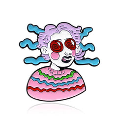 Cartoon Blindfolded Boy Halloween Brooch