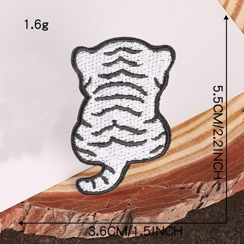 6pcs Tiger Embroidery Patches Fabric DIY Clothes Accessories