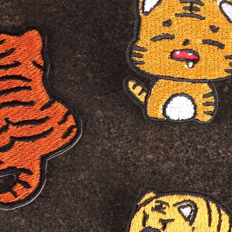 6pcs Tiger Embroidery Patches Fabric DIY Clothes Accessories