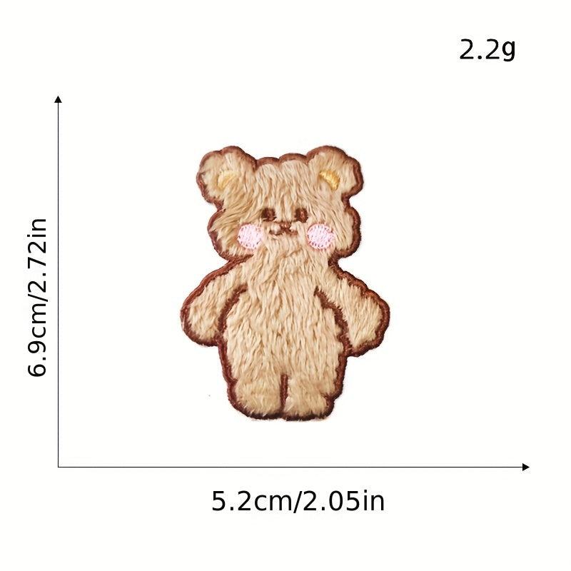7pc Plush Iron On Patches Embroidered Applique DIY Crafts For Clothing