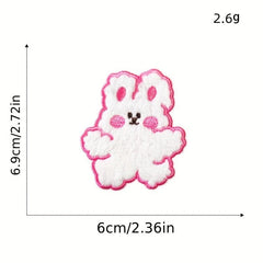7pc Plush Iron On Patches Embroidered Applique DIY Crafts For Clothing