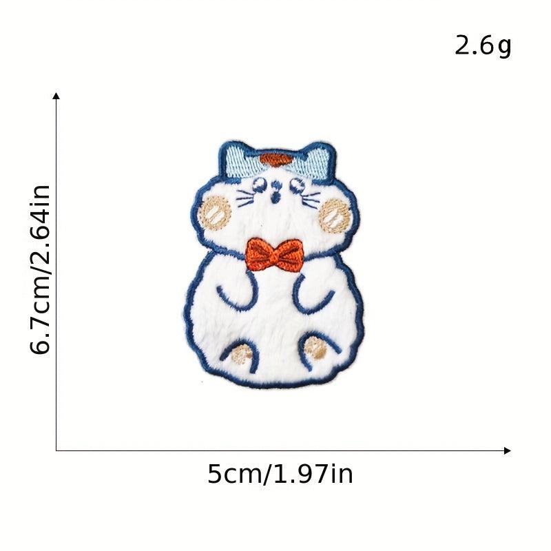 7pc Plush Iron On Patches Embroidered Applique DIY Crafts For Clothing
