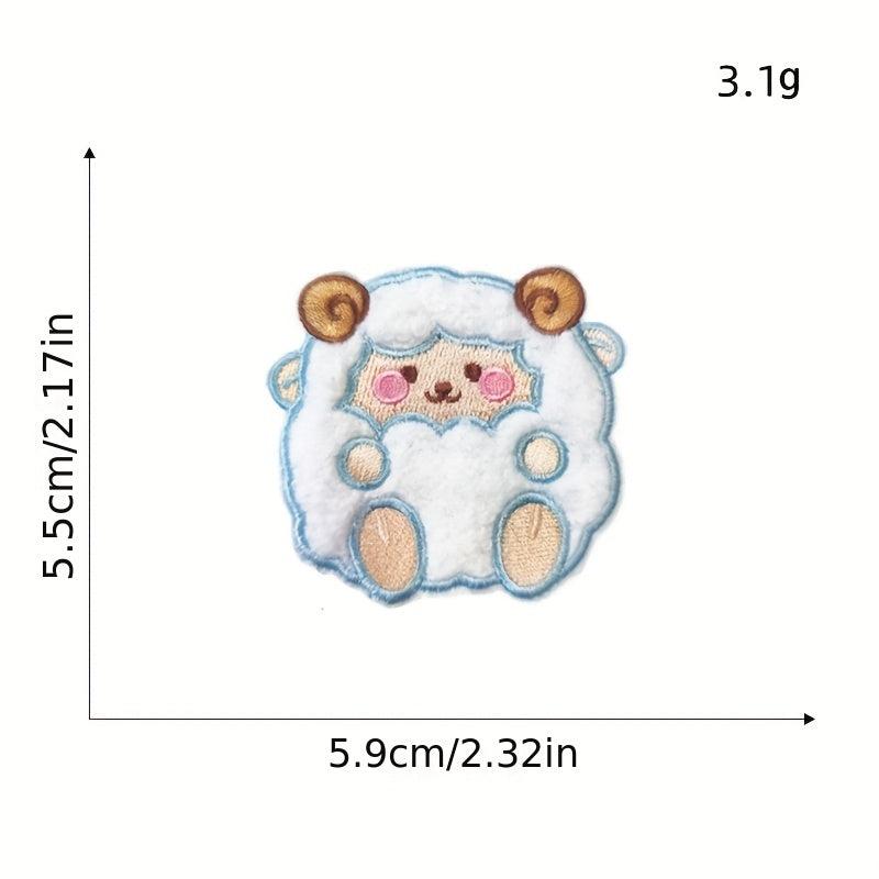 7pc Plush Iron On Patches Embroidered Applique DIY Crafts For Clothing